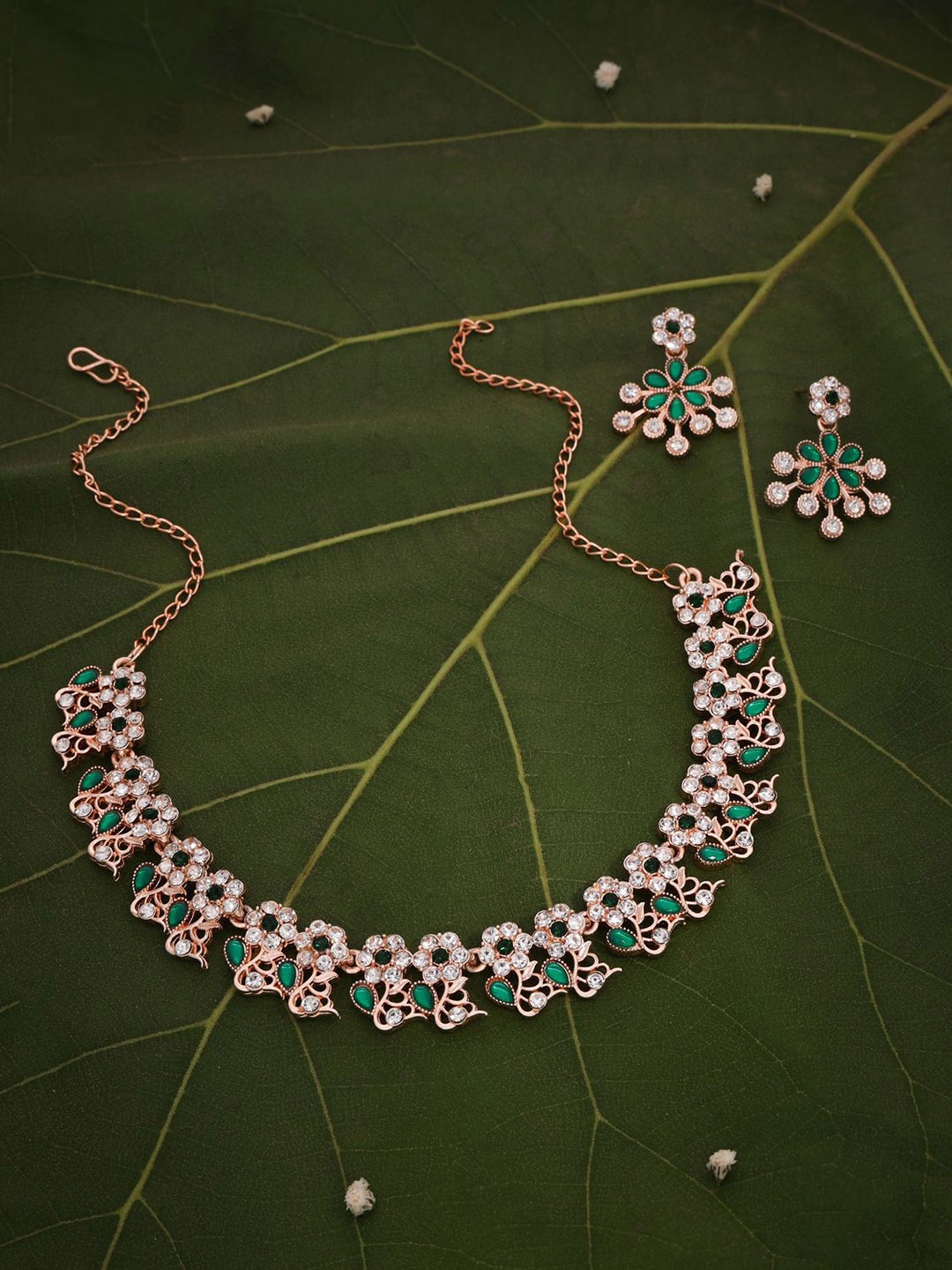 

Lyriss Gold-Plated American Diamond Studded Jewellery Set