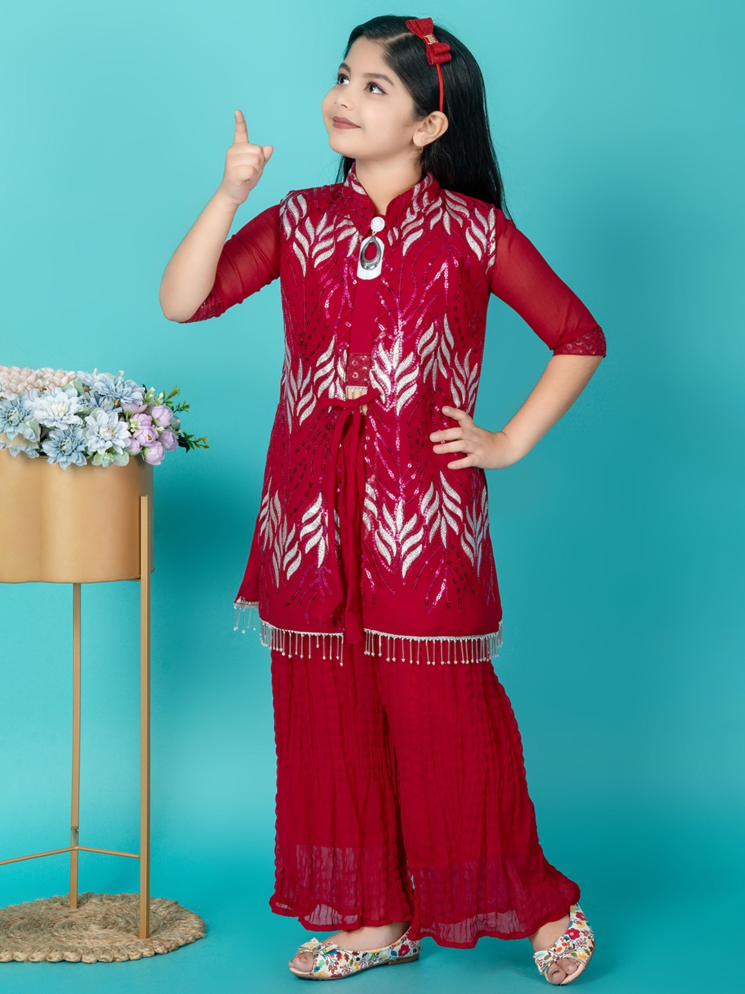 

ULTINITY Print Chiffon Maxi Dress, Maroon