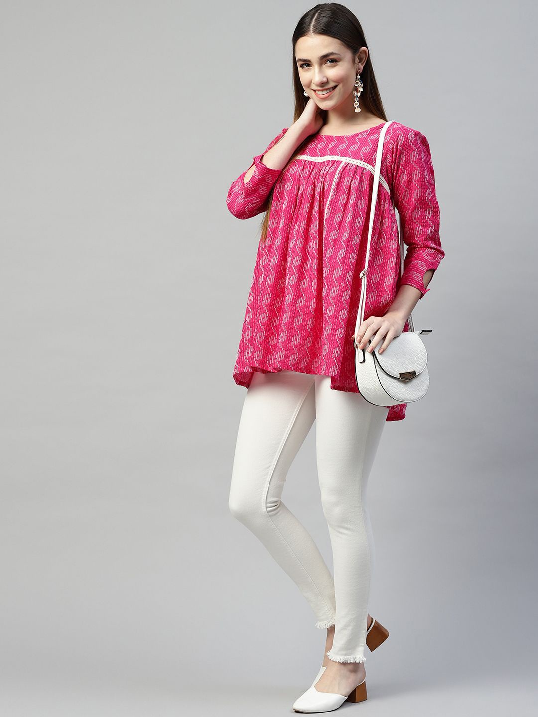 

KALINI Striped Fit & Flare Dress, Pink