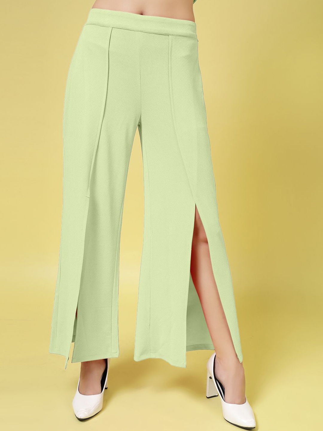 

DressBerry Women Relaxed Pleated Trousers, Green