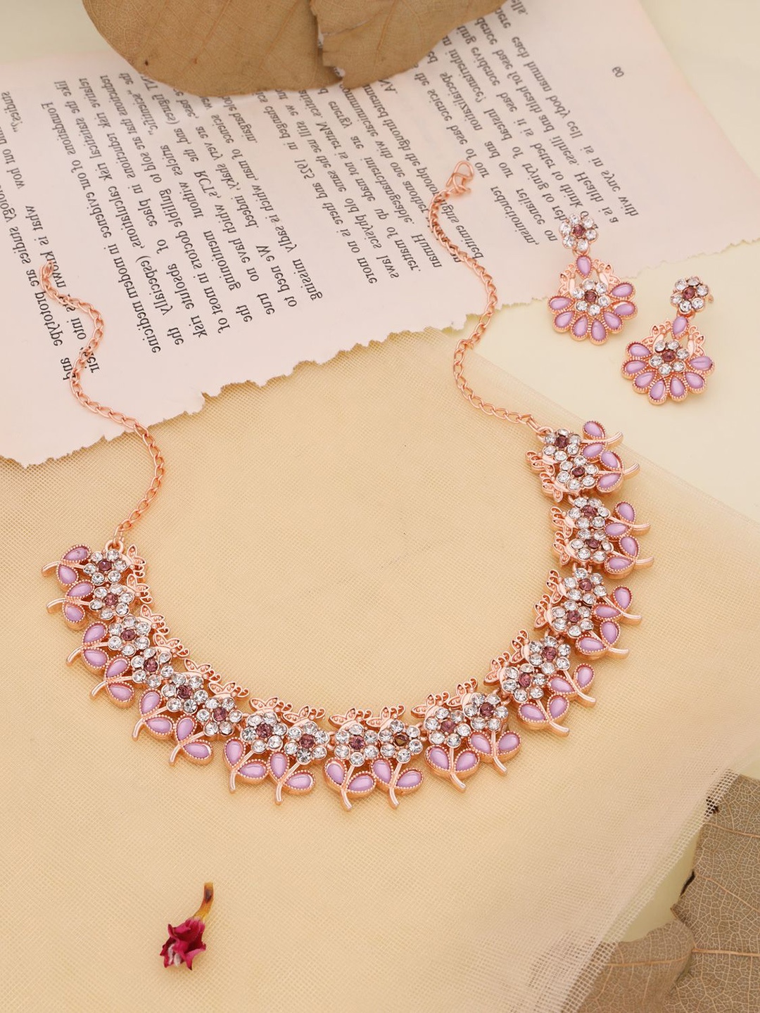 

Lyriss Gold-Plated American Diamond Studded Jewellery Set