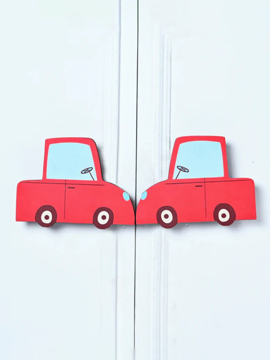 

Pinch of Pretty Red & Blue 2 Pieces Printed Wooden Car Cupboard Door Handles