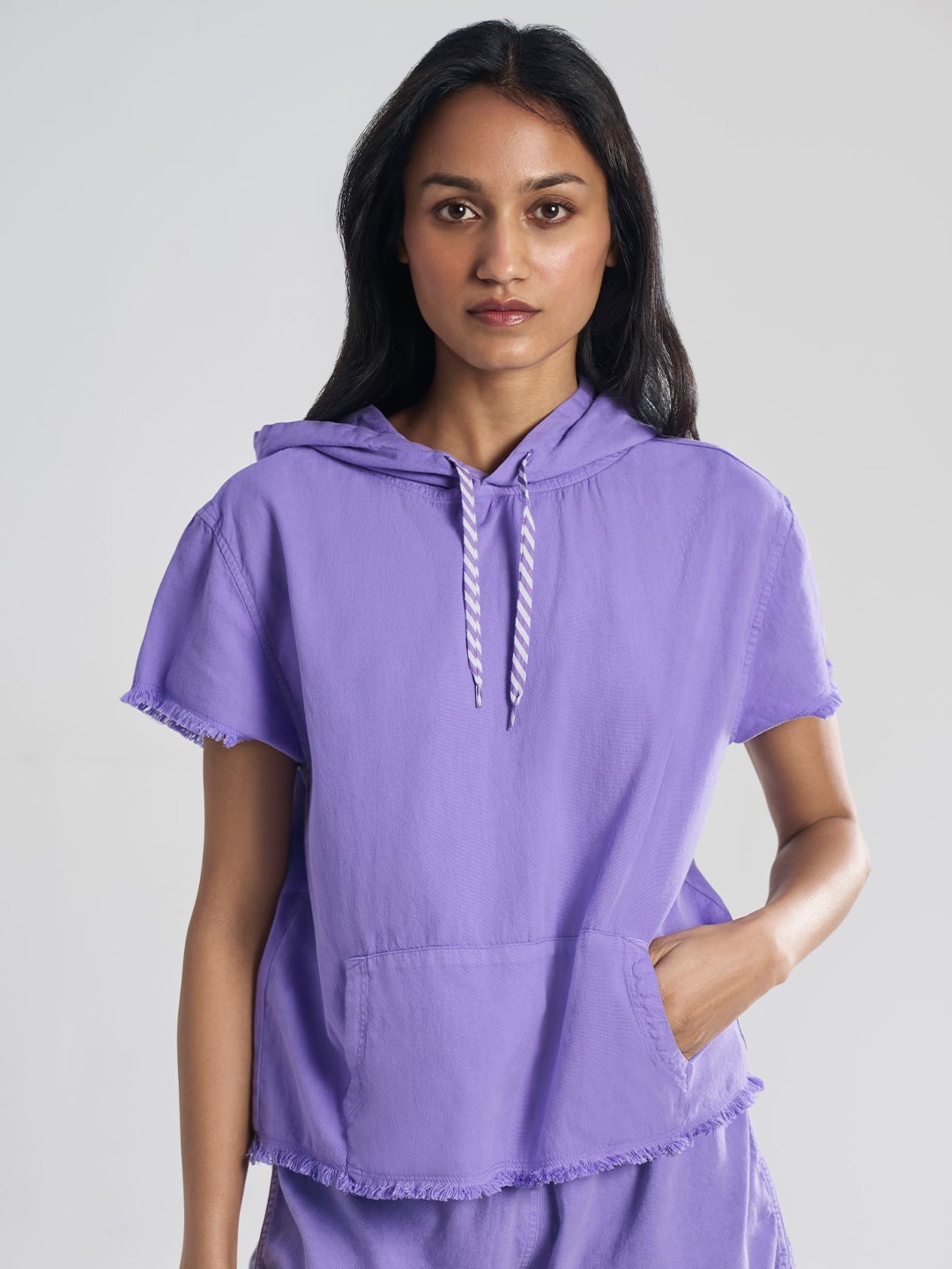 

Terra Luna Mandarin Collar Cotton Top, Multi