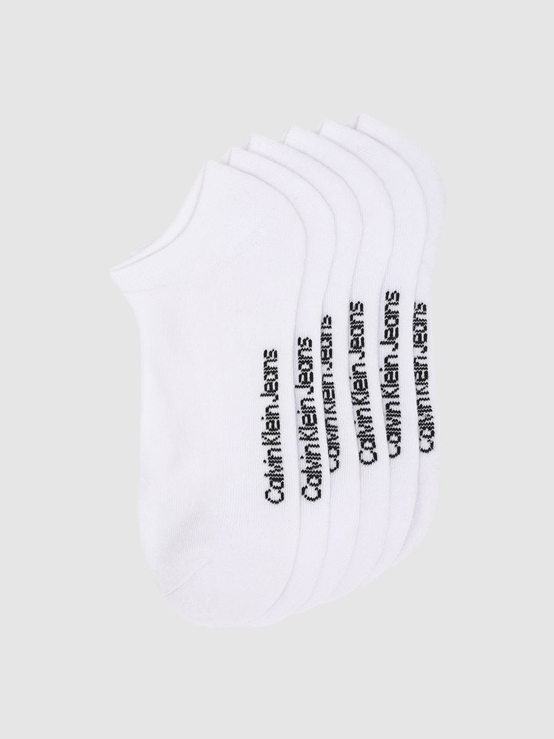 

Calvin Klein Men Pack Of 6 Logo Patterned Ankle-Length Socks, White
