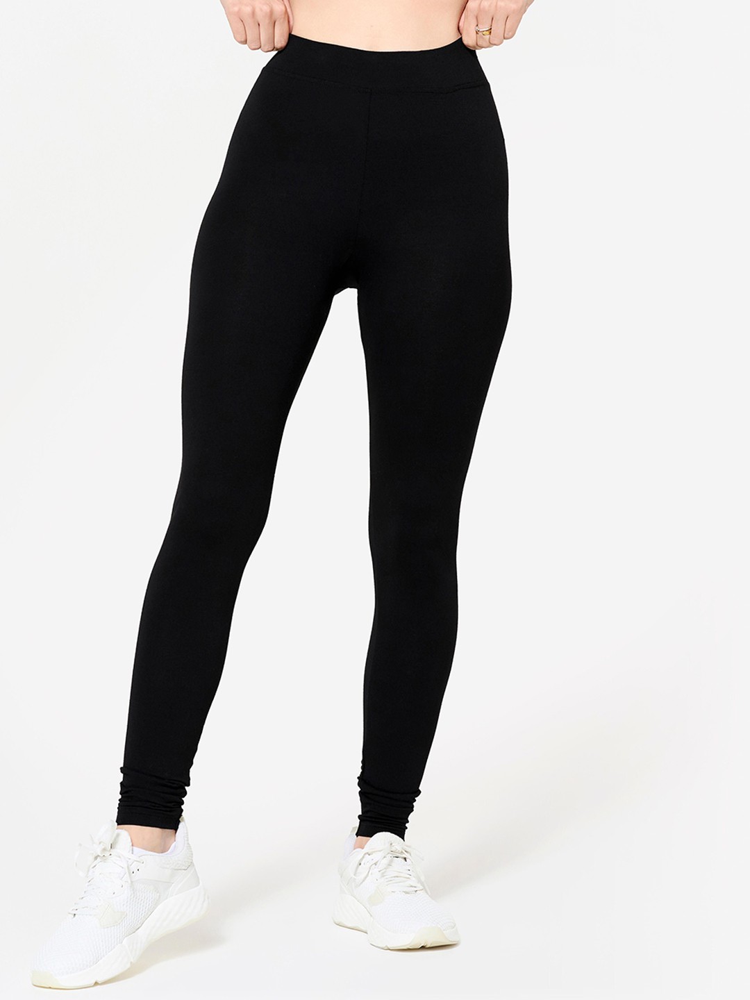 

Domyos By Decathlon Women Slim-Fit Ankle Length Tights, Black