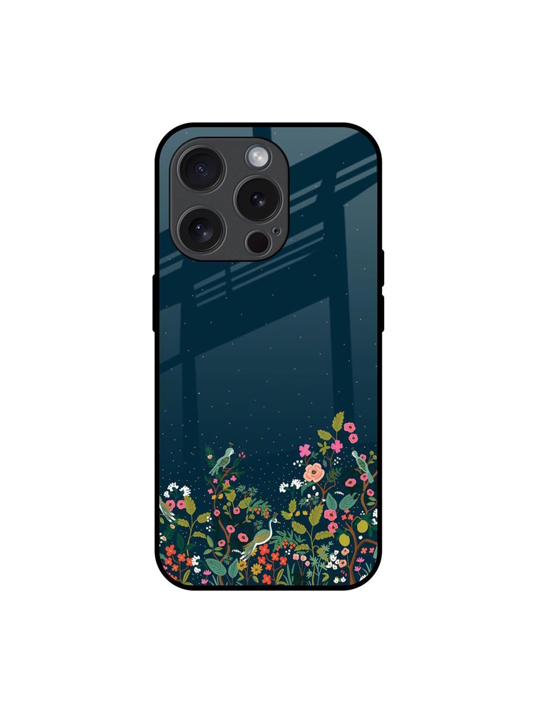 

QRIOH Floral Printed iPhone 15 Pro Back Case Mobile Accessories, Green