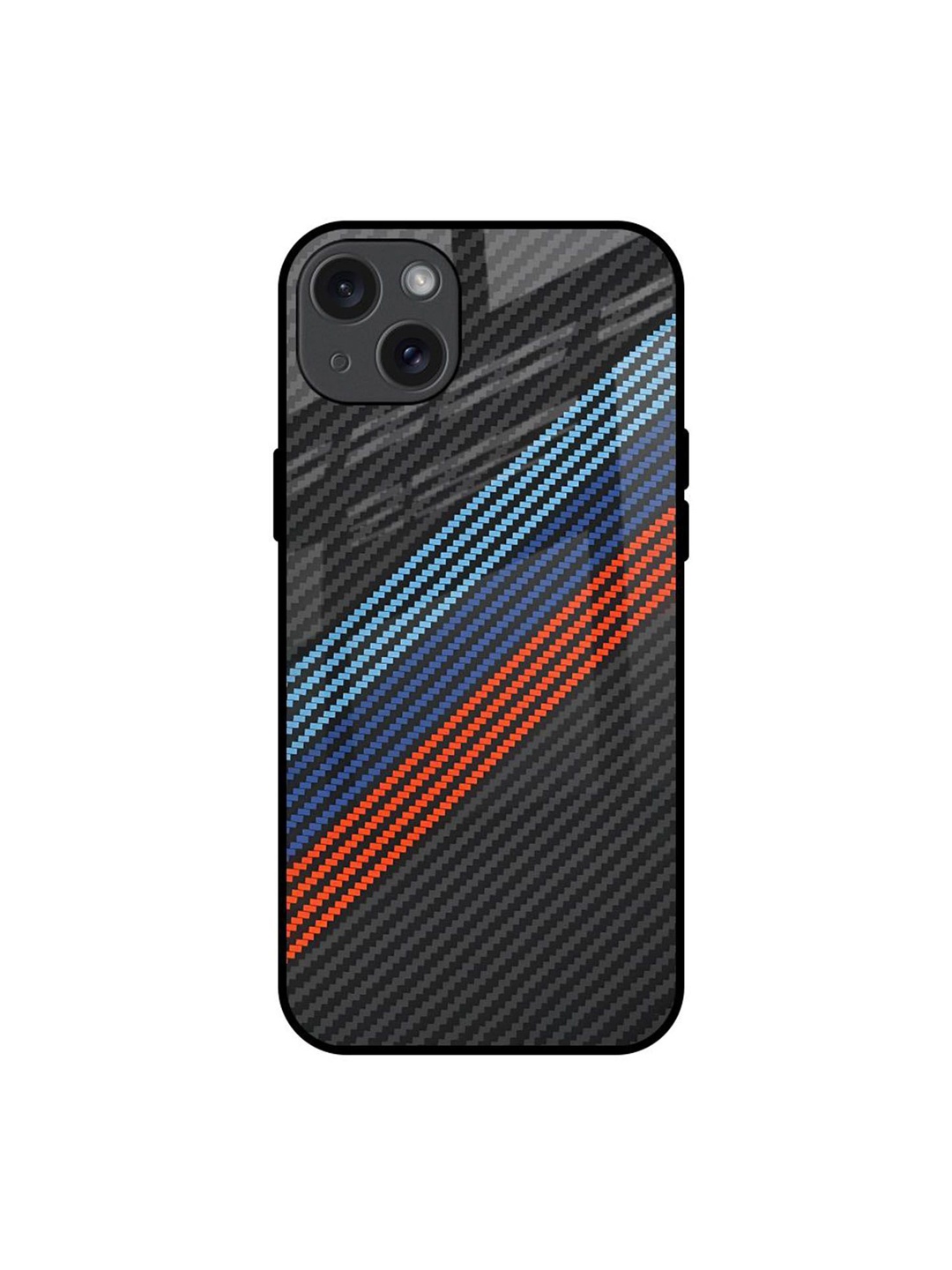 

QRIOH Carbon Inspired Printed iPhone 15 Plus Back Case, Black