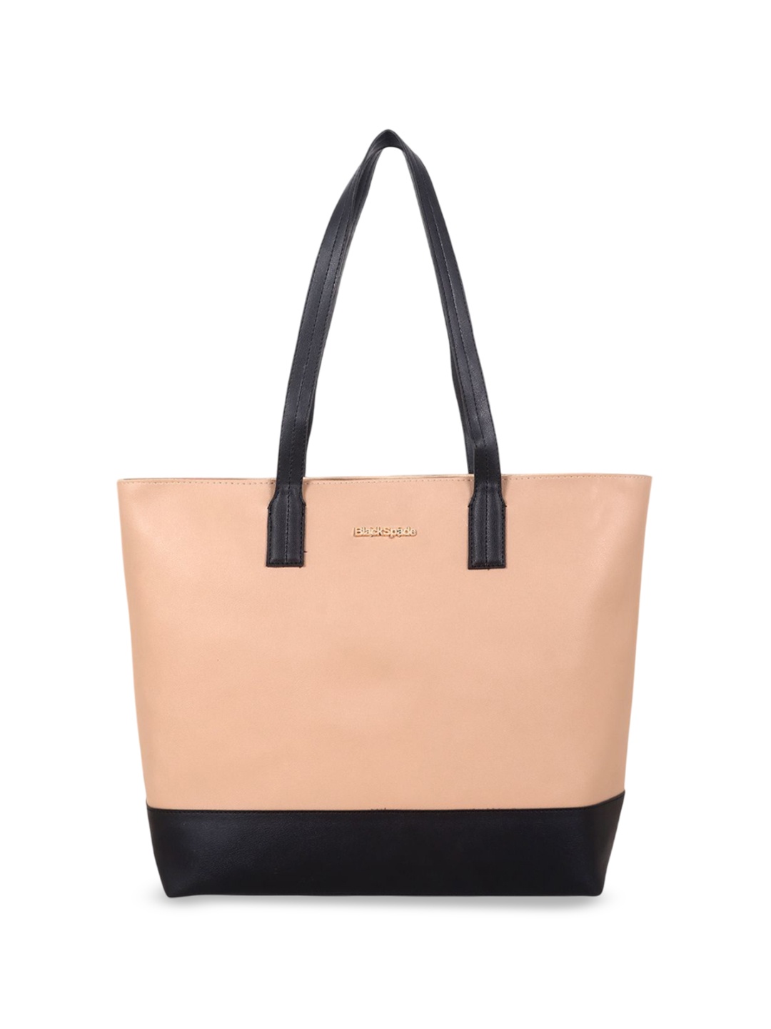 

Black Spade PU Structured Tote Bag, Beige