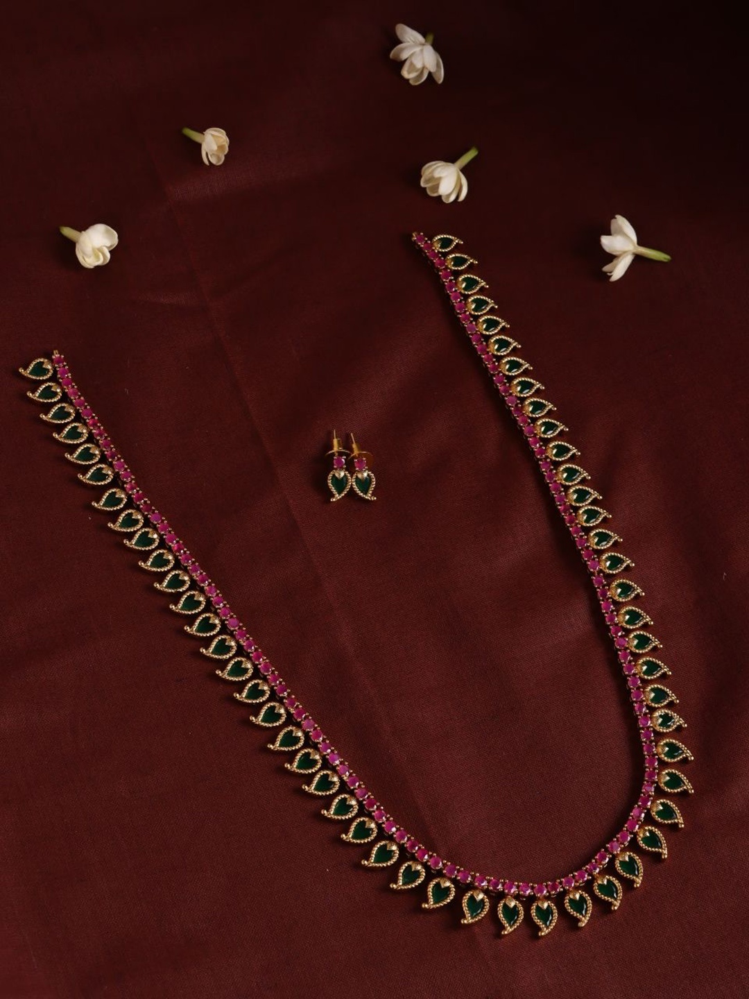 

Kattam Gold Plated Palakka Manga Simple Stone Haram