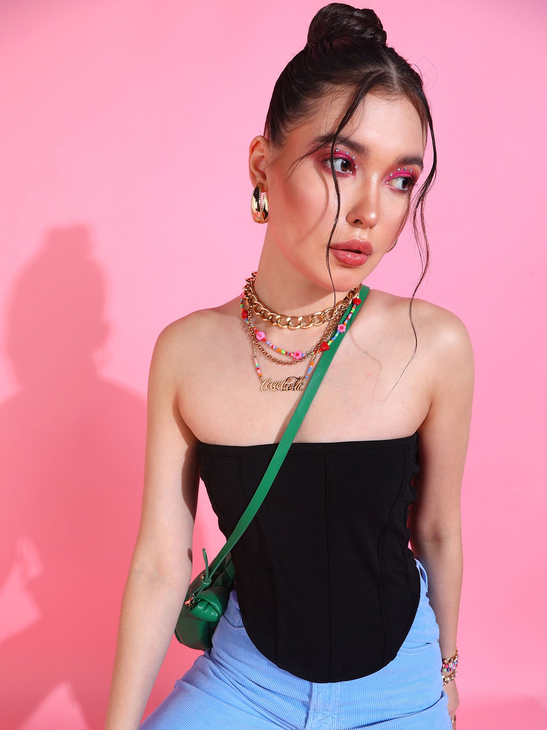 

DressBerry Women Strapless Tube Crop Top, Black