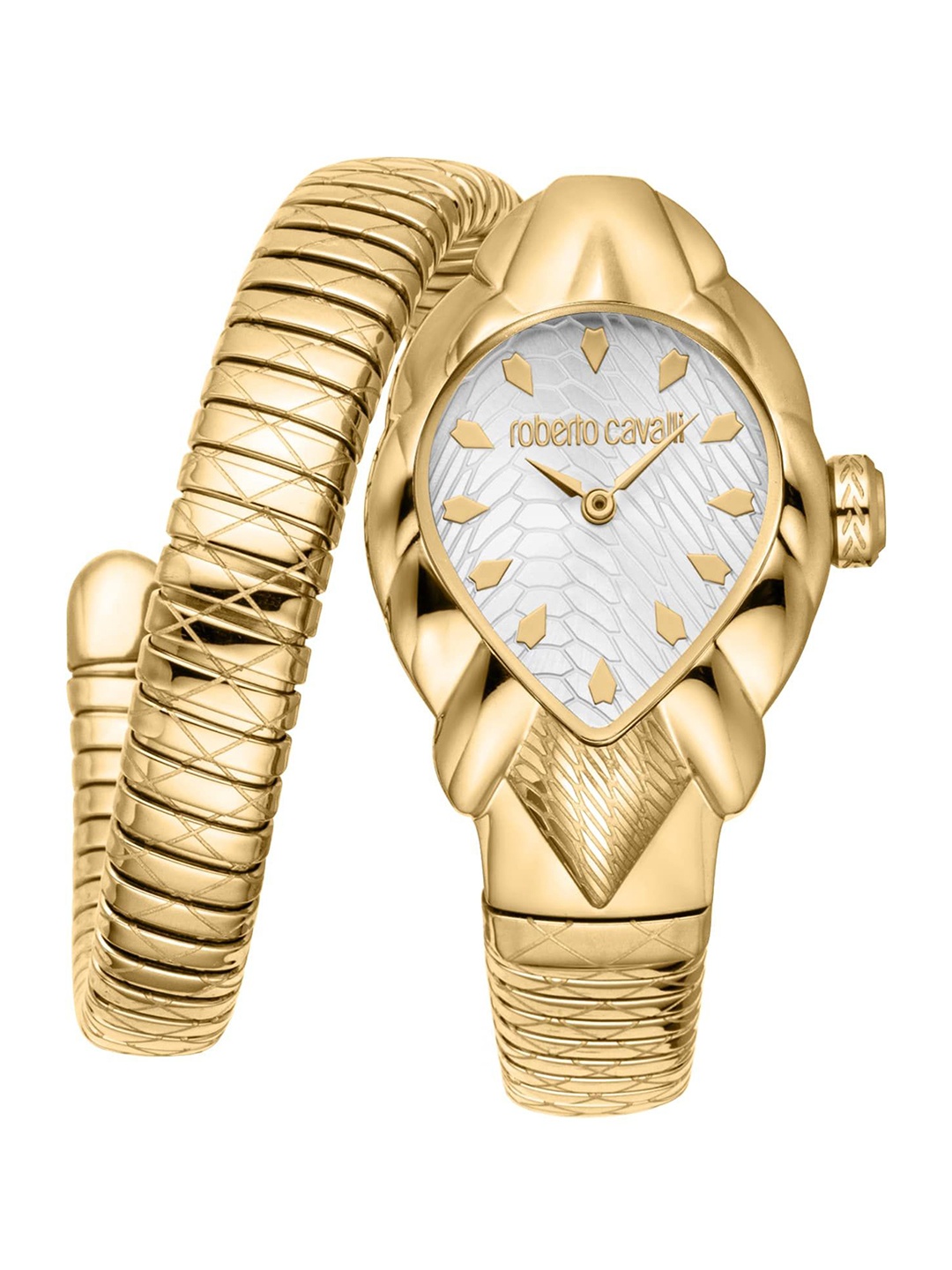 

Roberto Cavalli Women Embellished Dial & Stainless Steel Bracelet Style Straps Analogue Automatic Watch, Gold