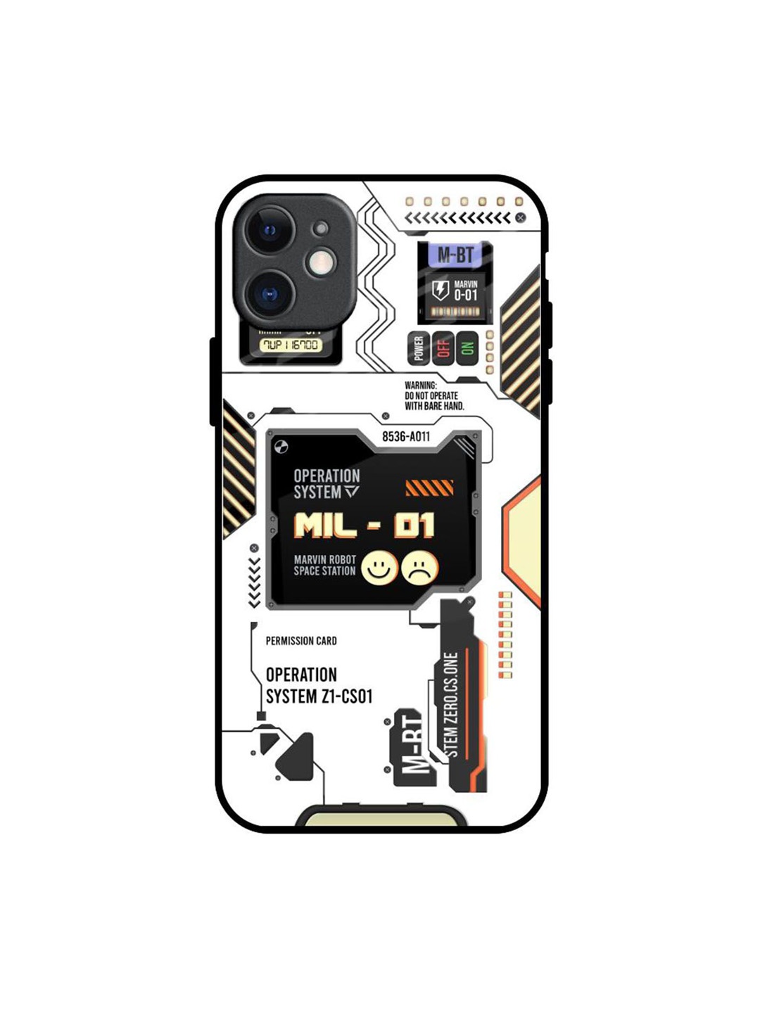 

QRIOH Tech Display Printed iPhone 11 Back Case, White
