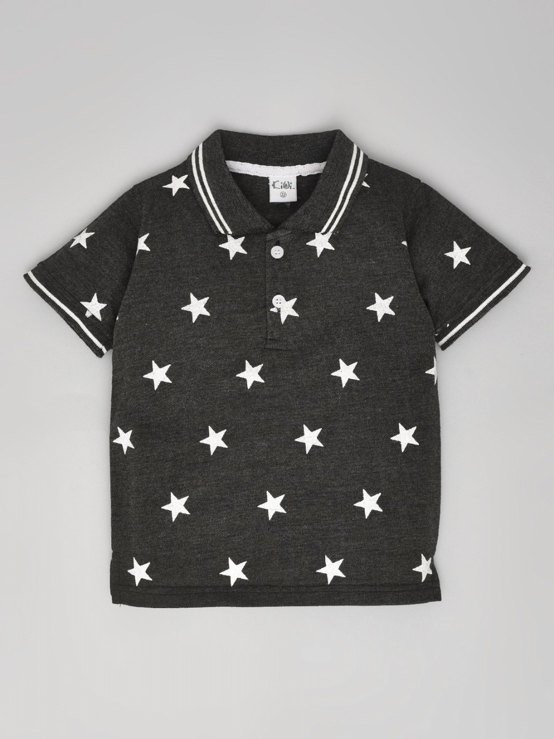

BAESD Boys Printed Polo Collar T-shirt, Charcoal