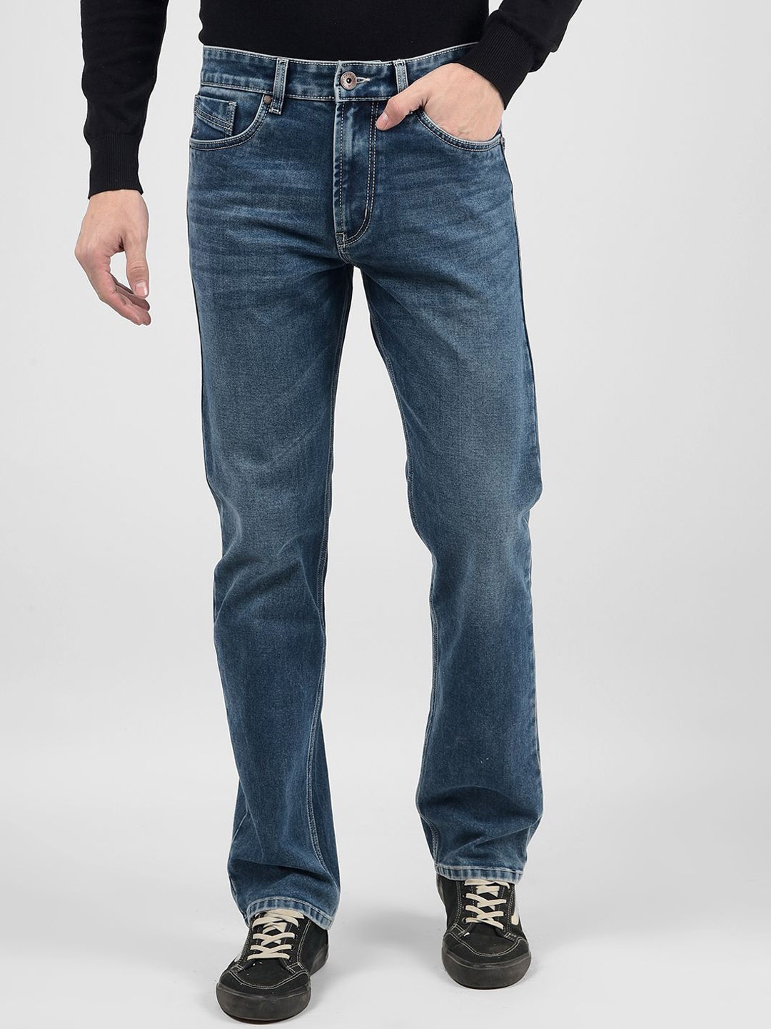 

Numero Uno Men Straight Fit Light Fade Stretchable Jeans, Blue