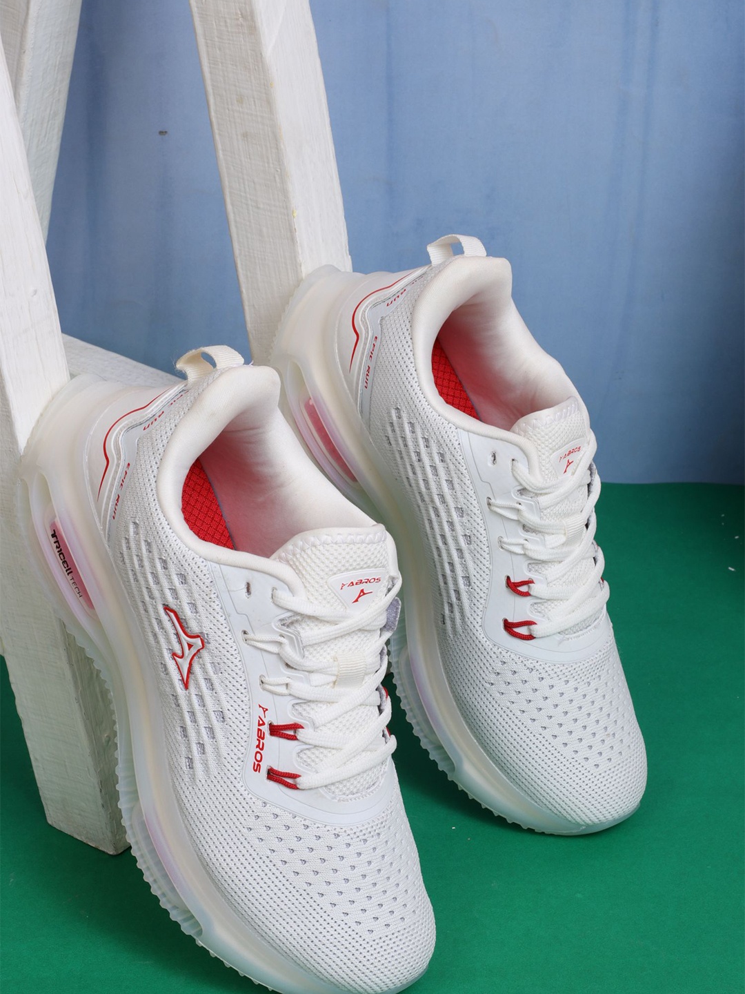

ABROS Men Mesh Running Shoes, White