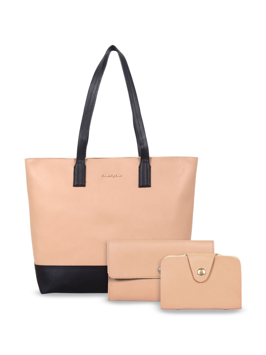 

Black Spade PU Shopper Tote Bag, Beige