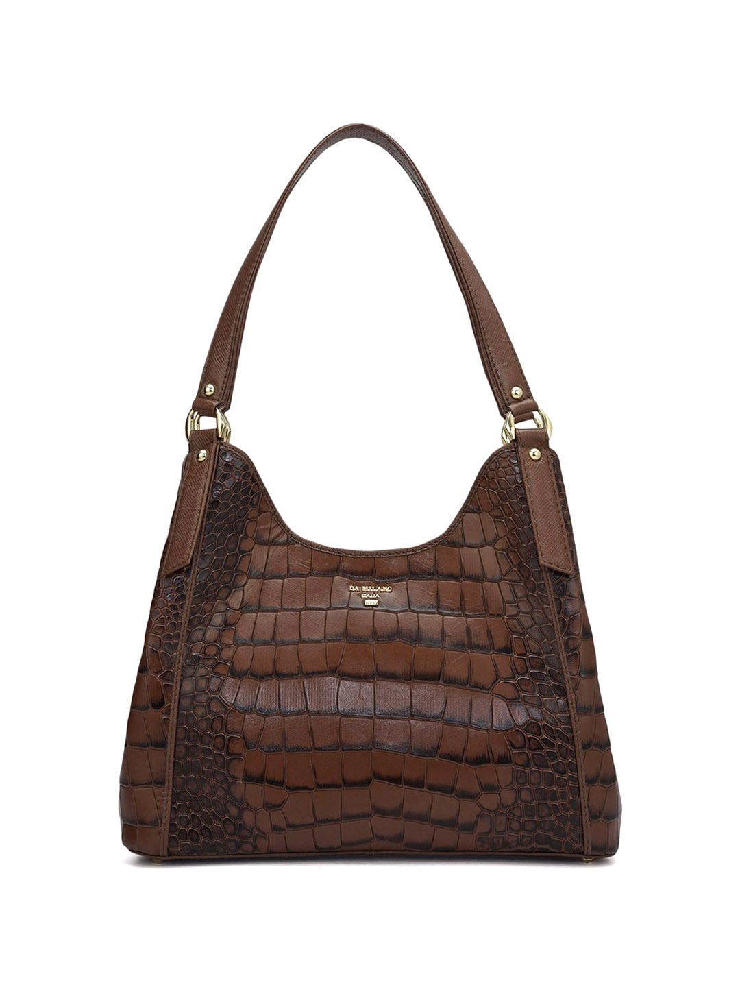 

Da Milano Textured Leather Shopper Tote Bag, Brown