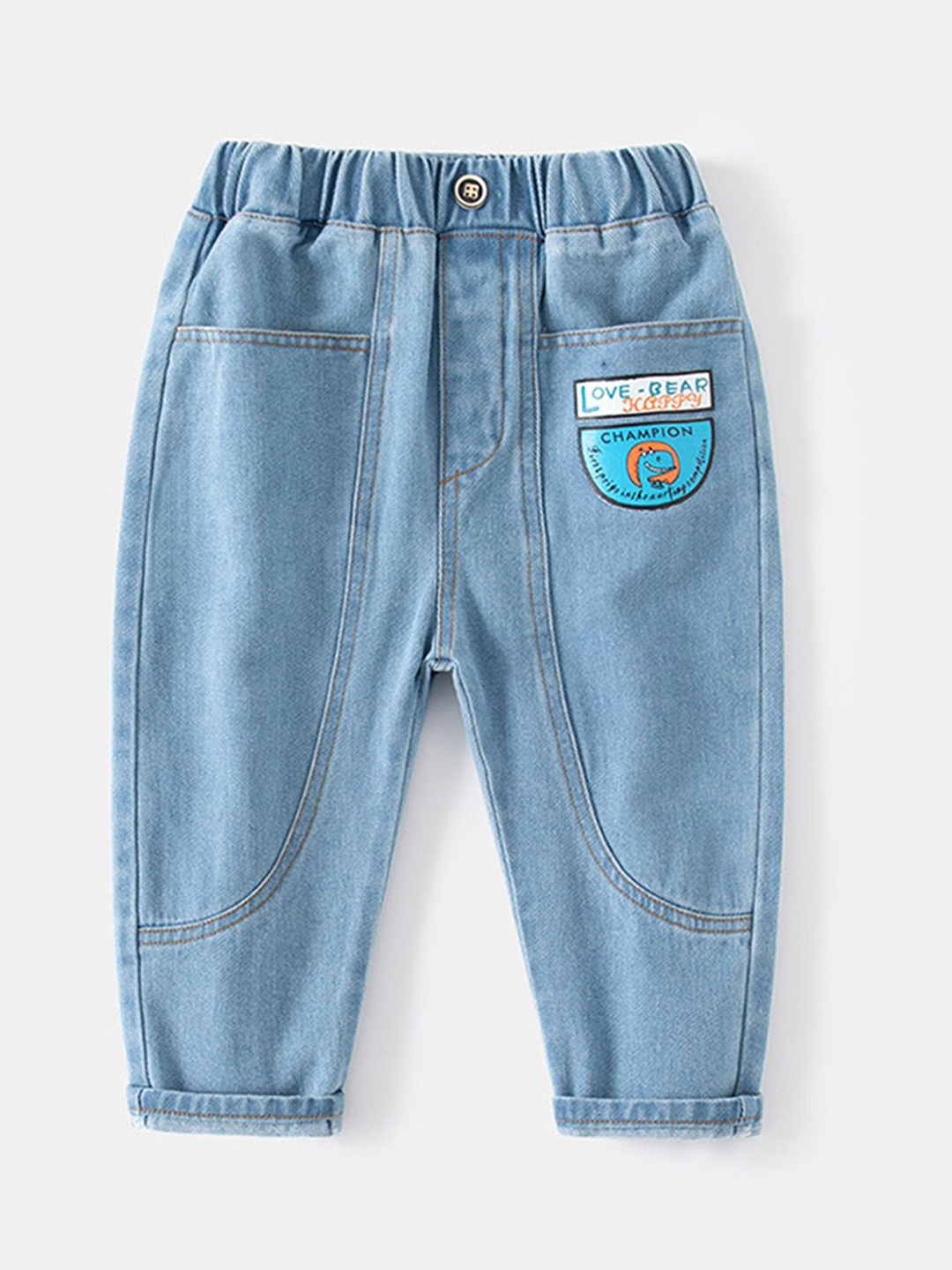 

LULU & SKY Boys Relaxed Fit High-Rise Jeans, Blue