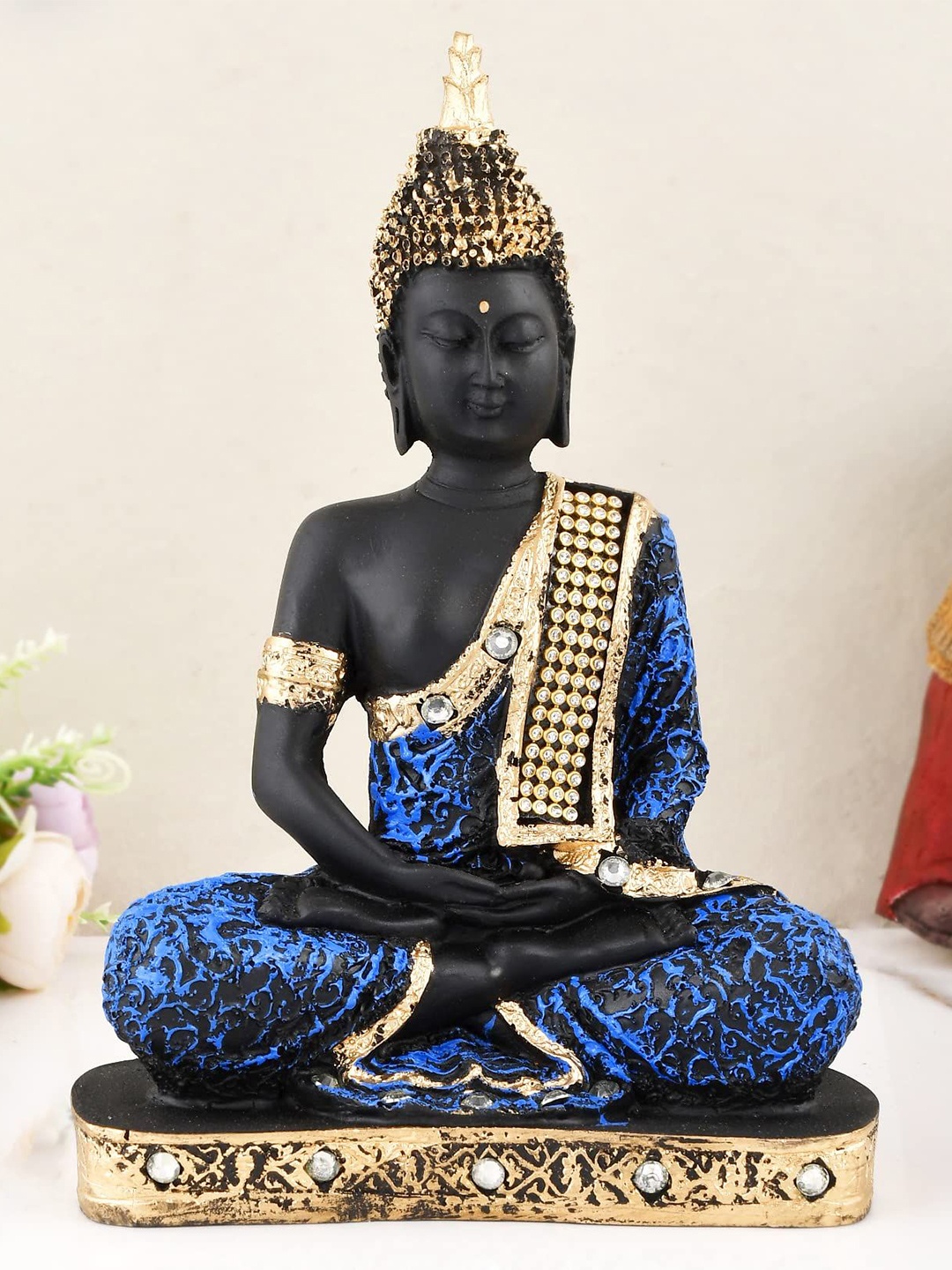 

CRAFTAM Black and Gold-Toned Lord Buddha Idol Showpiece