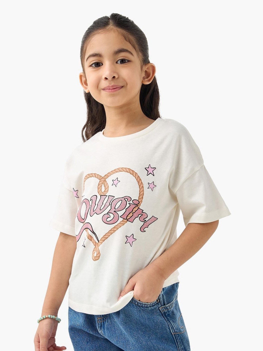 

Juniors by Babyshop Girls Printed T-shirt, Beige
