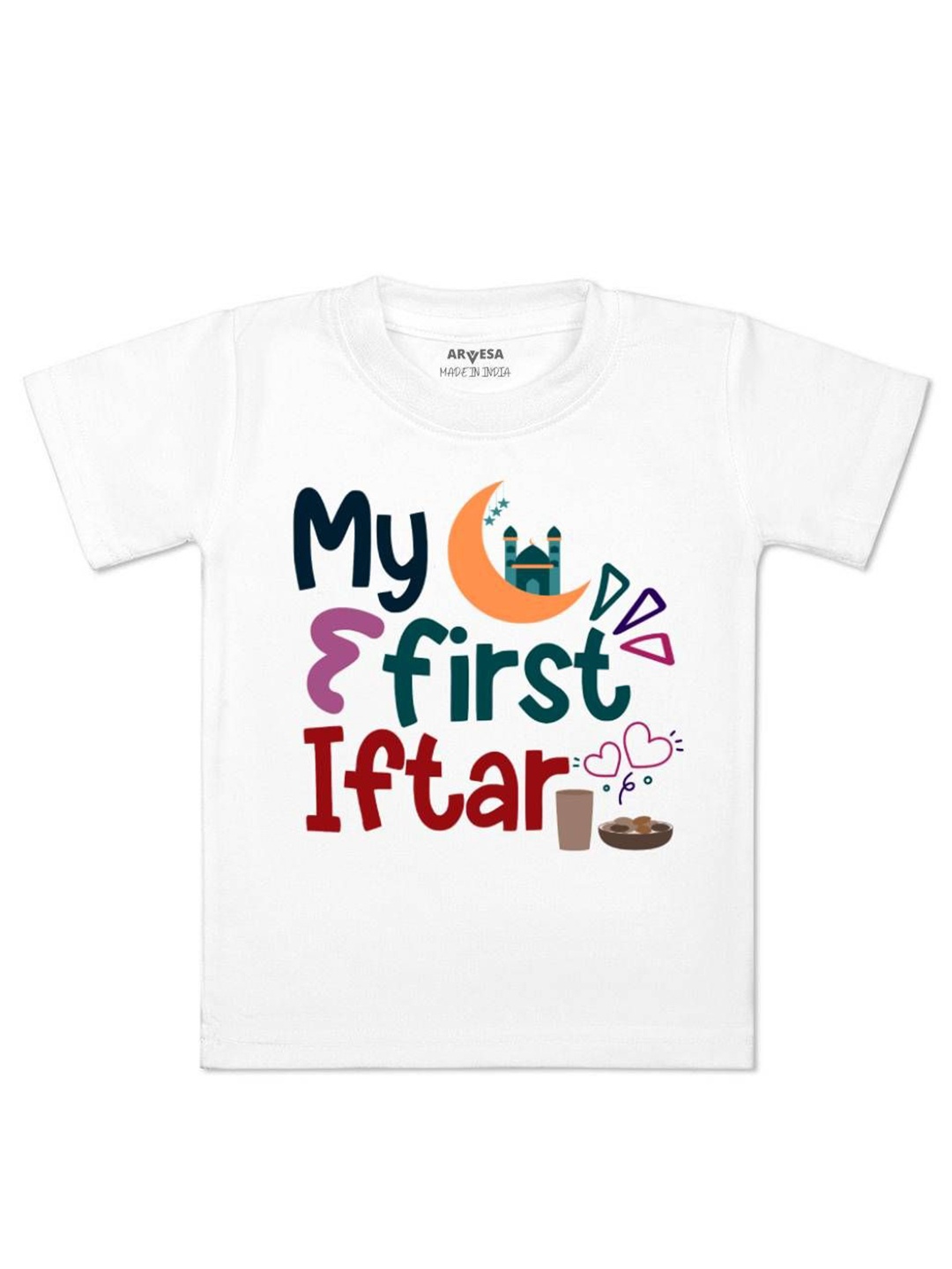 

Arvesa My First Eid Printed Regular Fit Tshirt, White