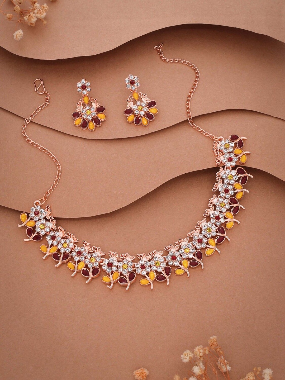 

Lyriss Gold-Plated American Diamond Studded Jewellery Set
