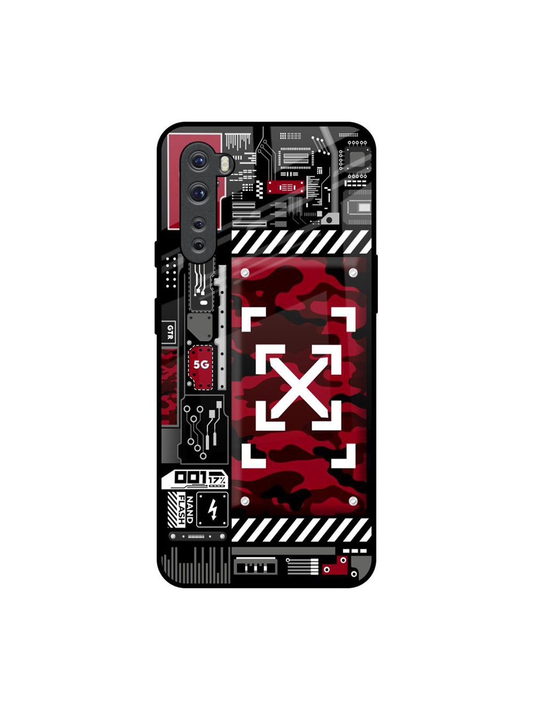 

QRIOH Technology Art Printed OnePlus Nord Back Case, Red