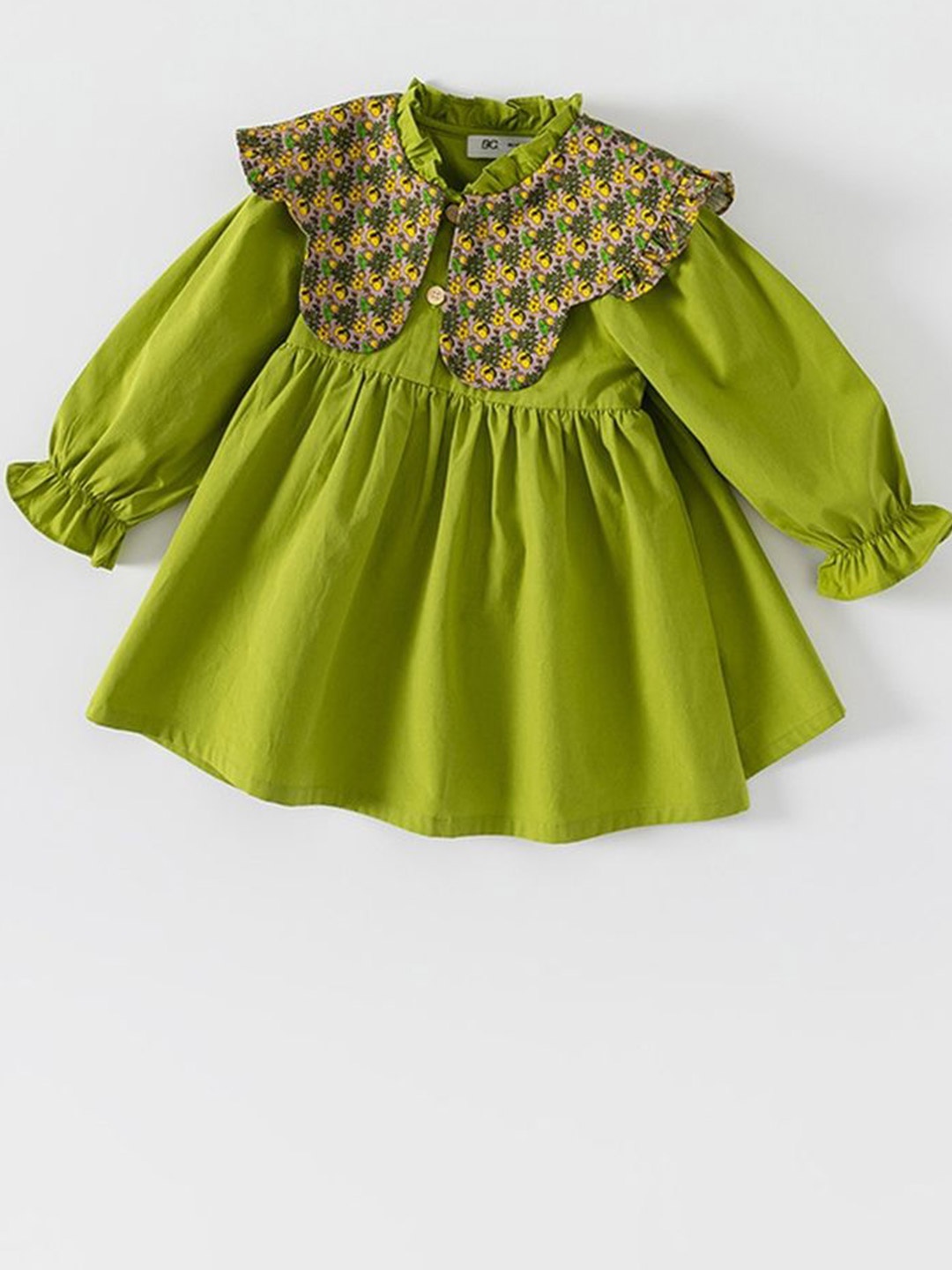 

LULU & SKY Puff Sleeve Fit & Flare Dress, Green