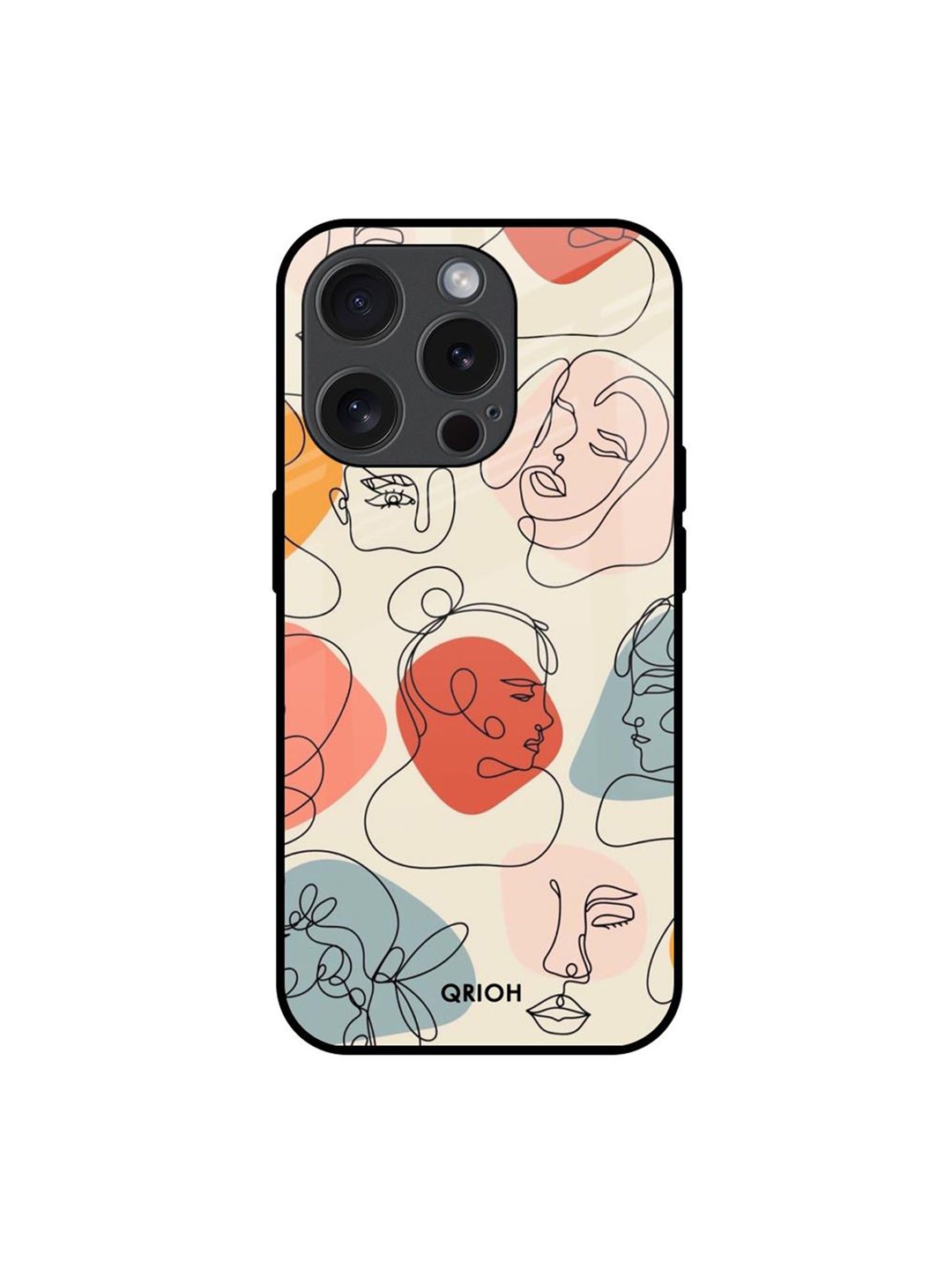 

QRIOH Quirky Printed iPhone 15 Pro Back Case Mobile Accessories, White