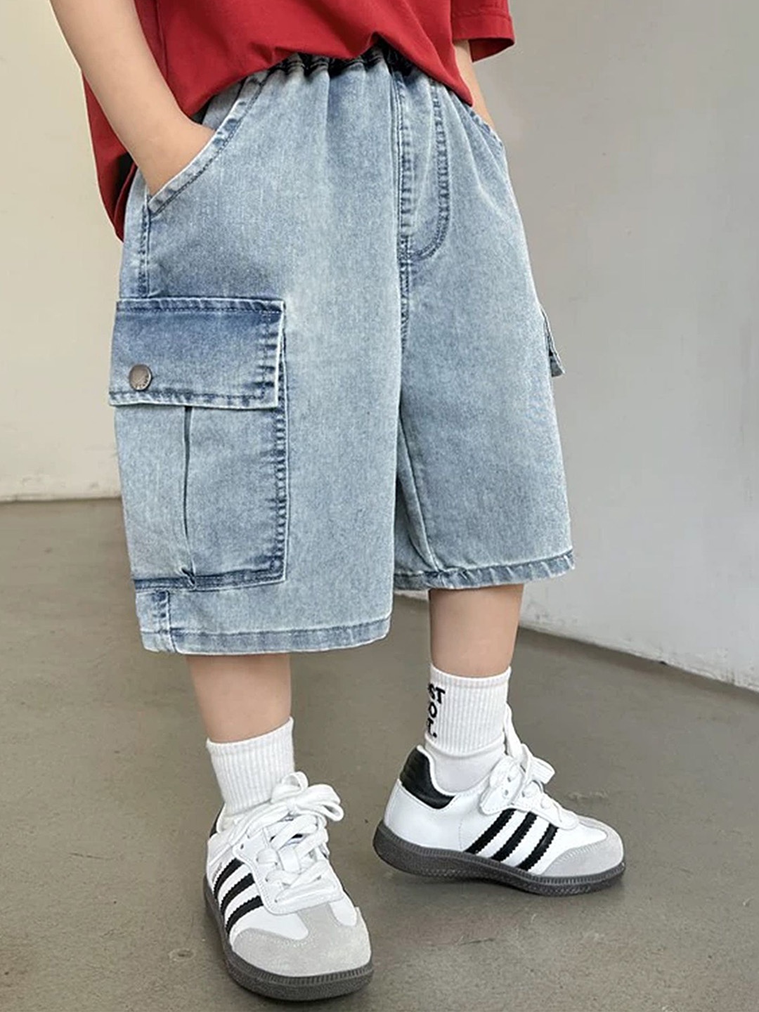 

LULU & SKY Boys Denim Shorts, Blue
