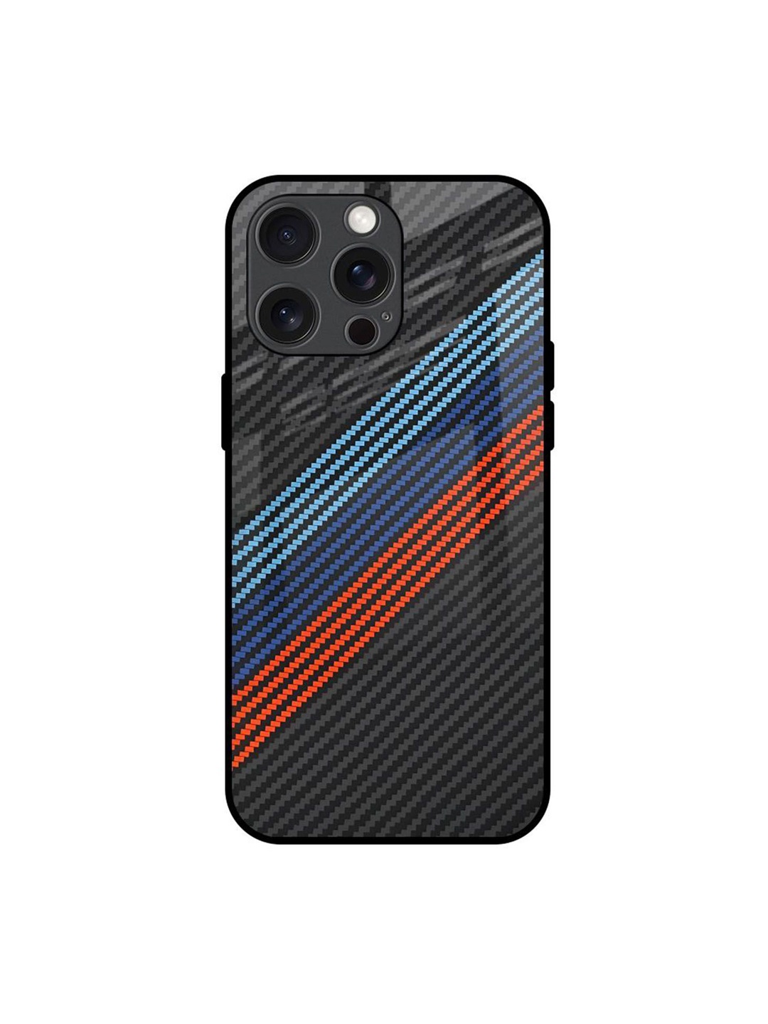 

QRIOH Carbon Inspired Printed iPhone 15 Pro Max Back Case, Black