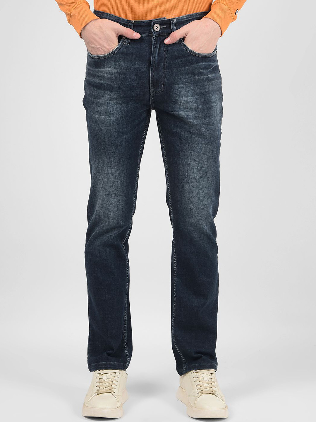 

Numero Uno Men Straight Fit Light Fade Stretchable Jeans, Blue