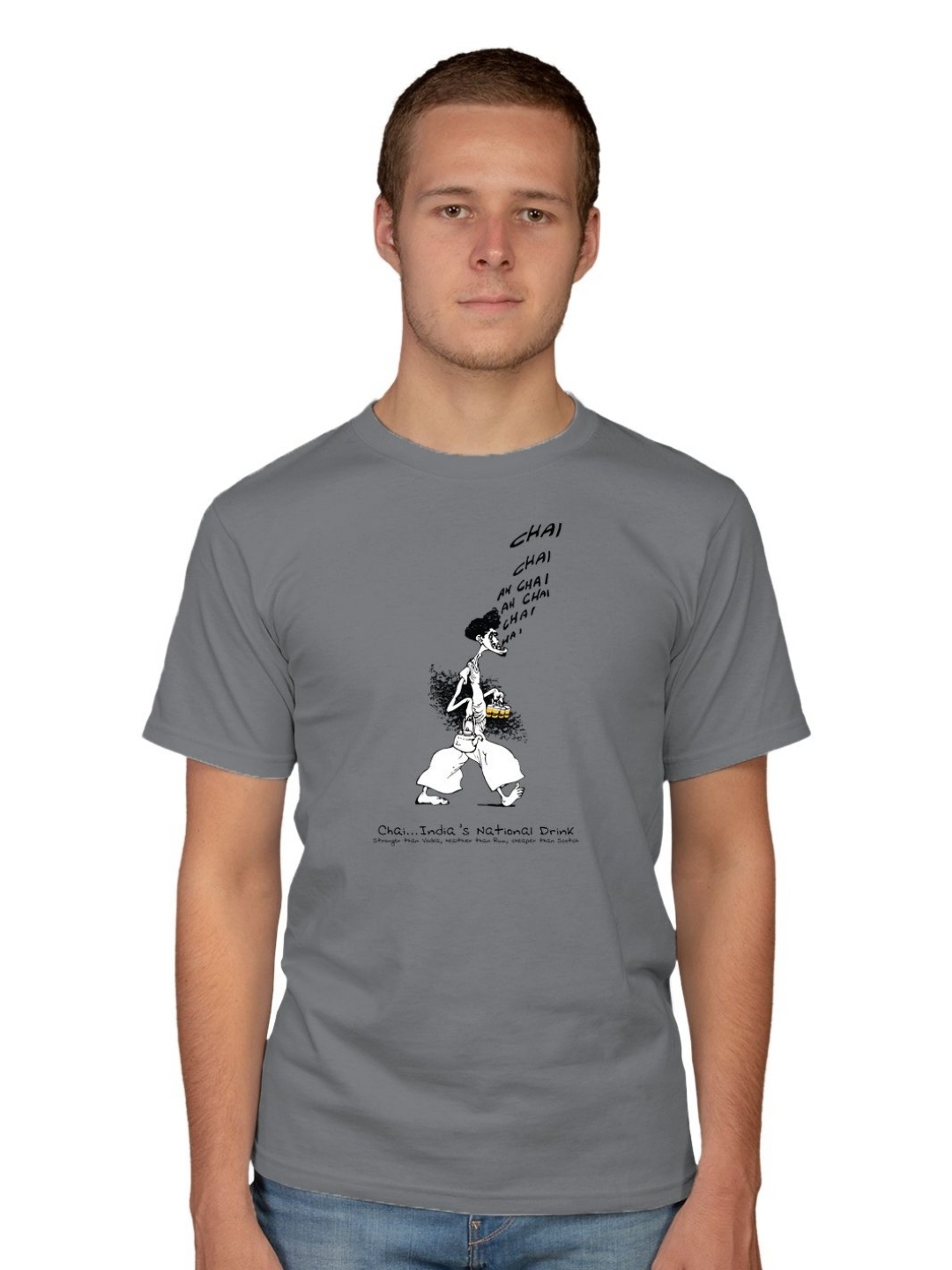 

Tantra Men Graphic Printed Round Neck Cotton T-shirt, Grey
