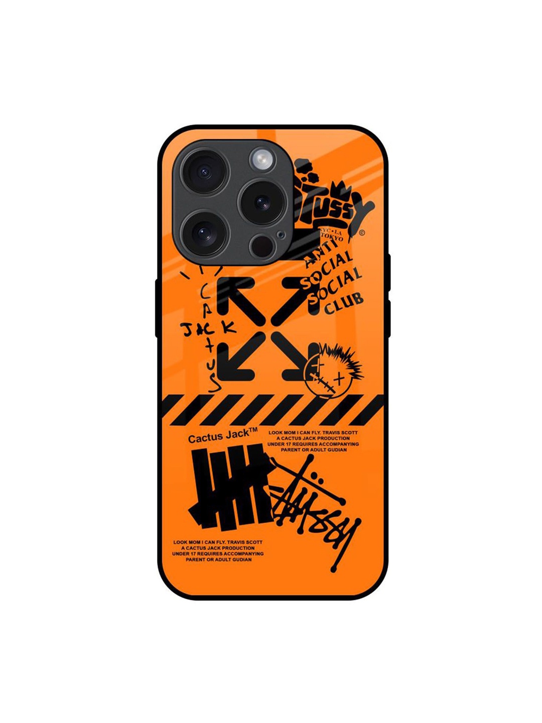 

QRIOH Typography Printed iPhone 15 Pro Back Case Mobile Accessories, Orange