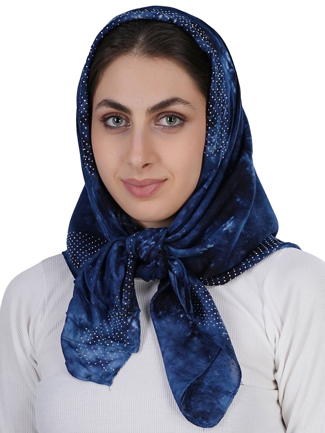 

TEEMOODS Women Printed Scarf, Navy blue