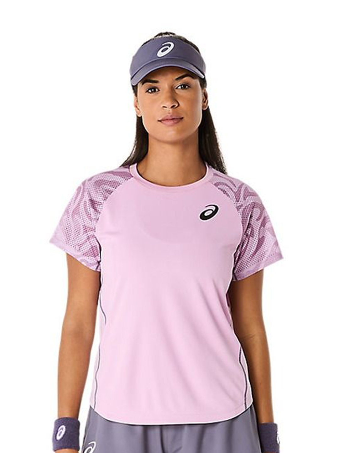 

ASICS Women Abstract Printed Round Neck T-shirt, Lavender