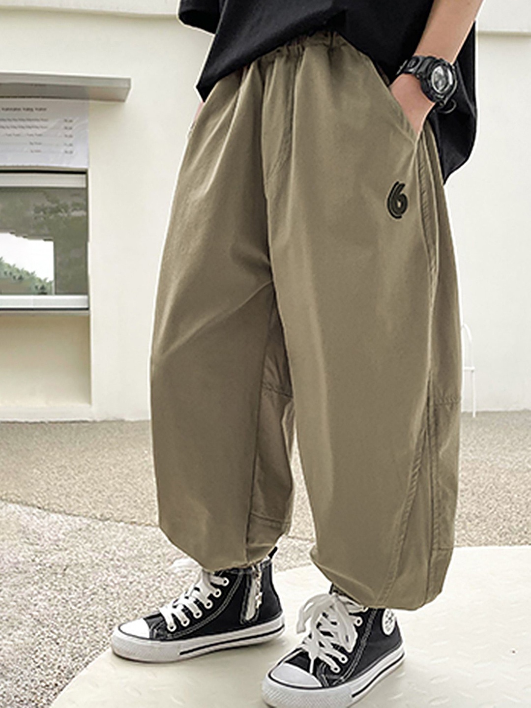 

LULU & SKY Boys Loose Fit Trousers, Green