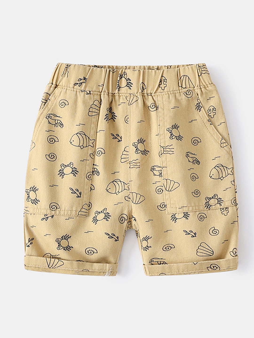 

LULU & SKY Boys Printed High-Rise Shorts, Khaki