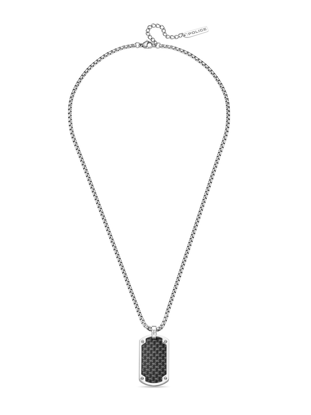 

Police Men Stainless Steel Geometric Shaped Minimal Chain, Silver