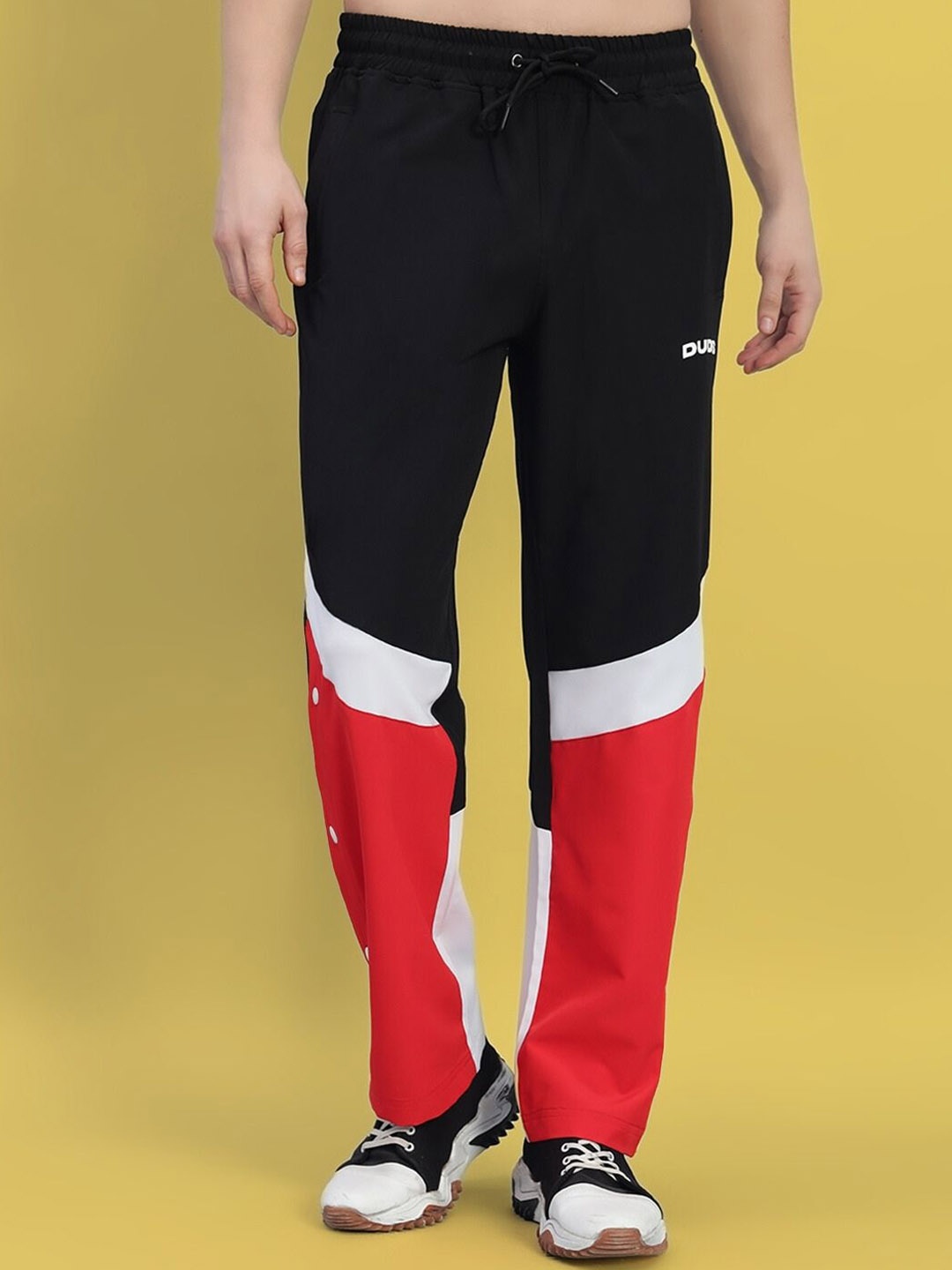 

WEARDUDS Men Cotton Relaxed-Fit Track Pants, Black
