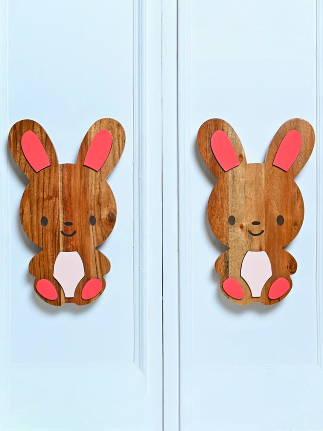 

Pinch of Pretty Pink & Brown 2 Pieces Printed Wooden Bunny Cupboard Door Handles