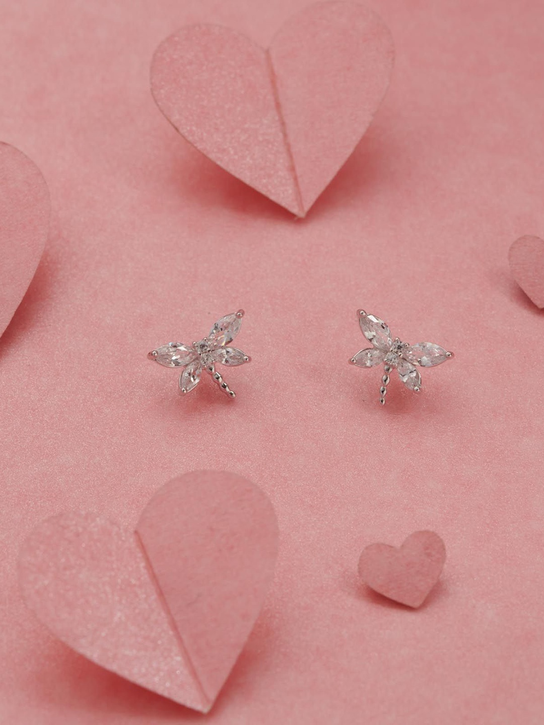 

Gargi by P. N. Gadgil & Sons 925 Sterling Silver Artificial Stone Studded Studs