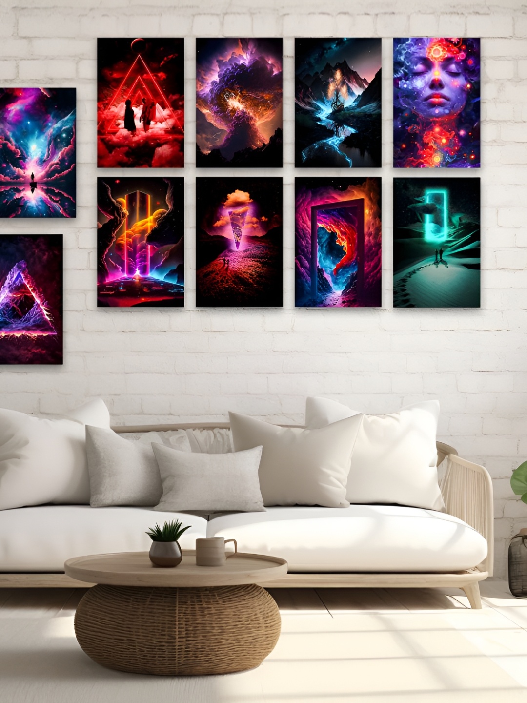 

CVANU Red & Black 10 Pieces Abstract Poster Wall Art