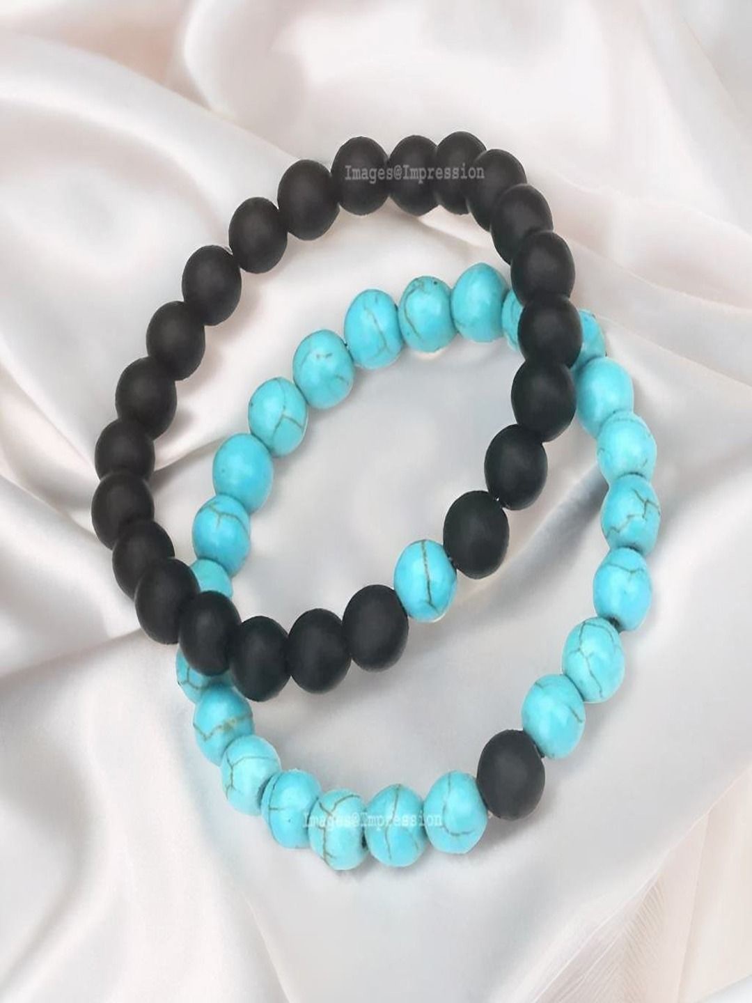 

The Roadster Lifestyle Co Set Of 2 Beaded Stretchable Bracelets, Blue
