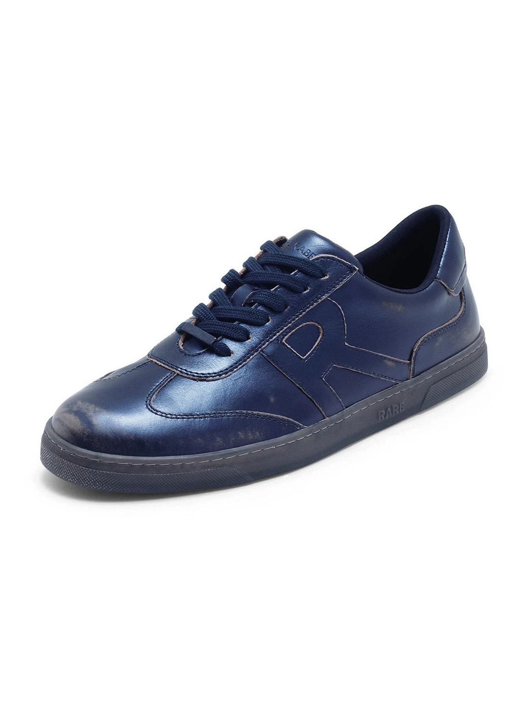 

RARE RABBIT Men Mercure Metallic Blue Leather Sneakers