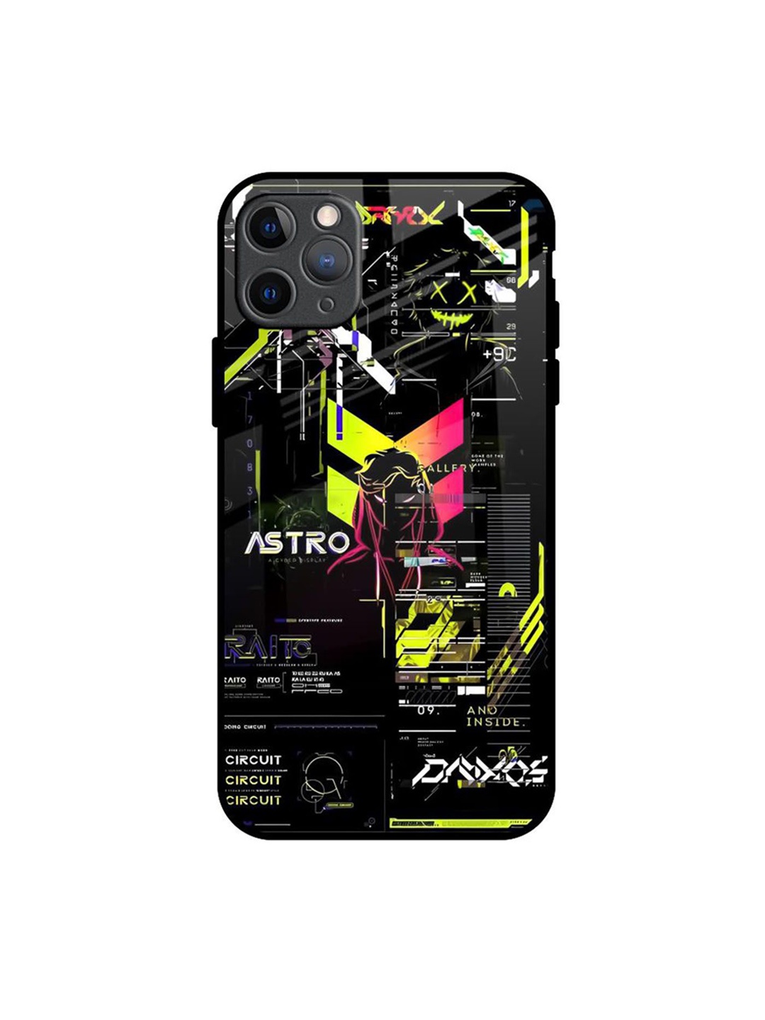 

QRIOH Astro Glitch Printed iPhone 11 Pro Max Back Case, Black