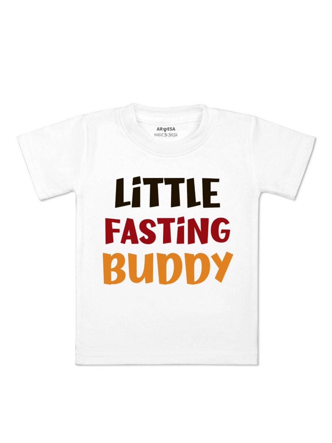 

Arvesa Fasting Buddy Printed Regular Fit Tshirt, White