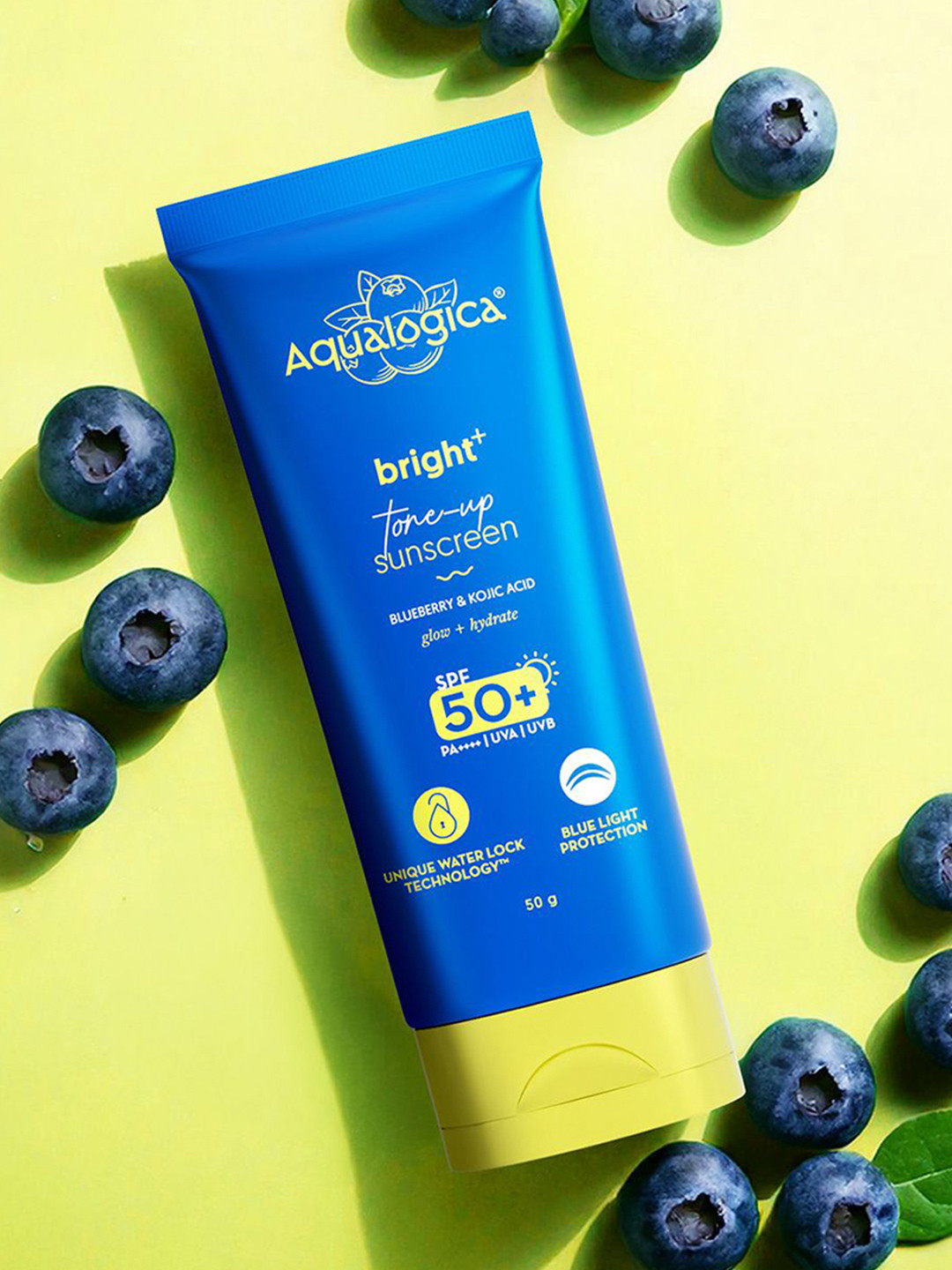 

Aqualogica Bright+ Tone Up Sunscreen With SPF 50 - 50g, Blue