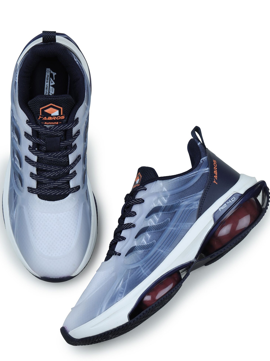 

ABROS Men Mesh Running Shoes, White