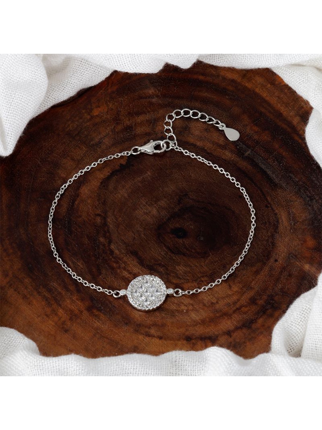 

Tuanz Silver Jewelry Women Sterling Silver Rhodium-Plated Link Bracelet